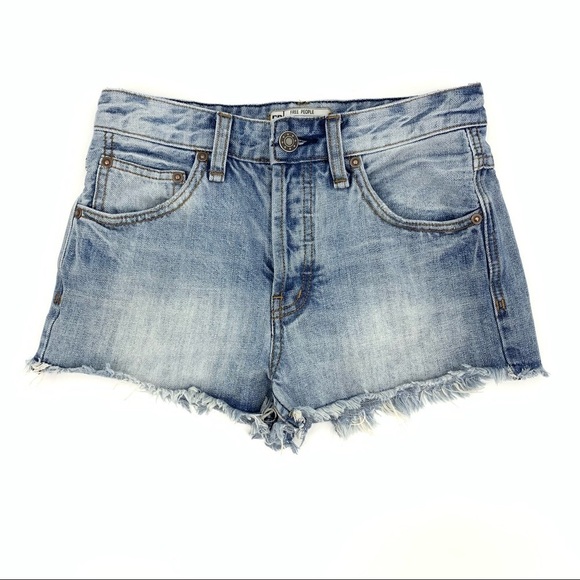 Free People Pants - Free People Rock Camp Blue Denim Uptown Shorts